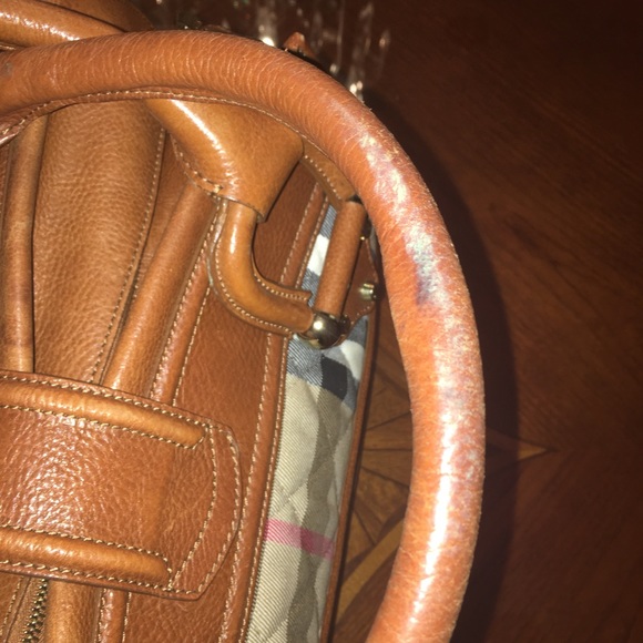 Burberry Chestnut Leather Quilted Manor Satchel - Picture 2 of 9